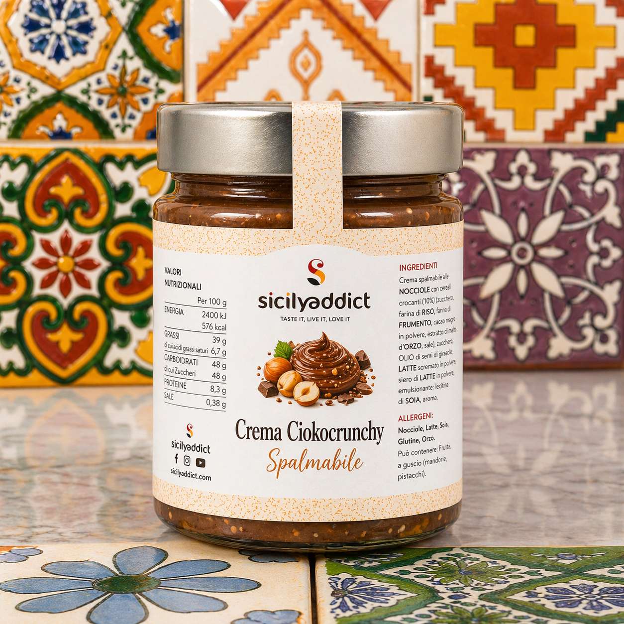 Crema spalmabile al cioccolato e nocciole croccanti CiokoCrunchy