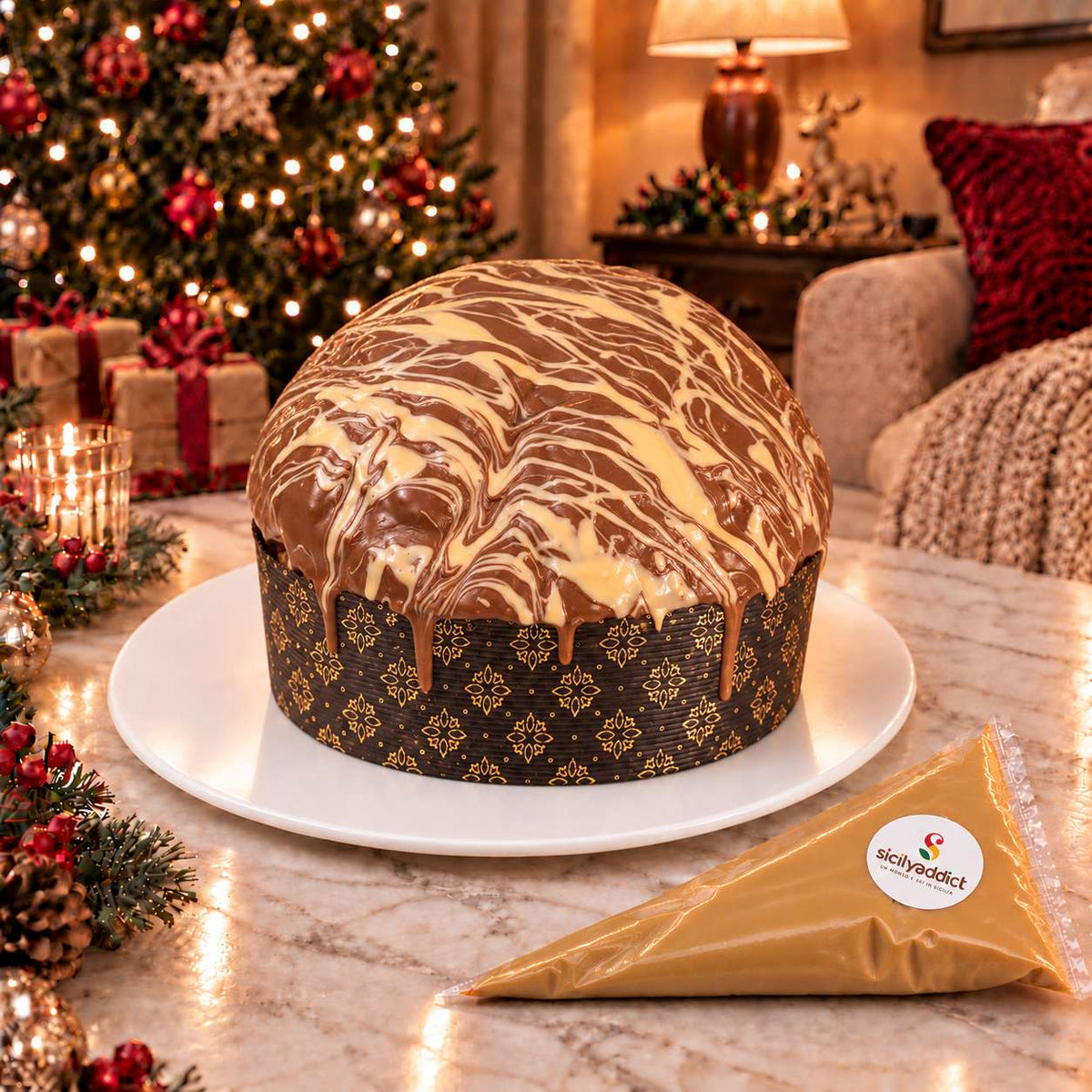 Panettone artigianale al cioccolato e caramello salato Ciokocaramel