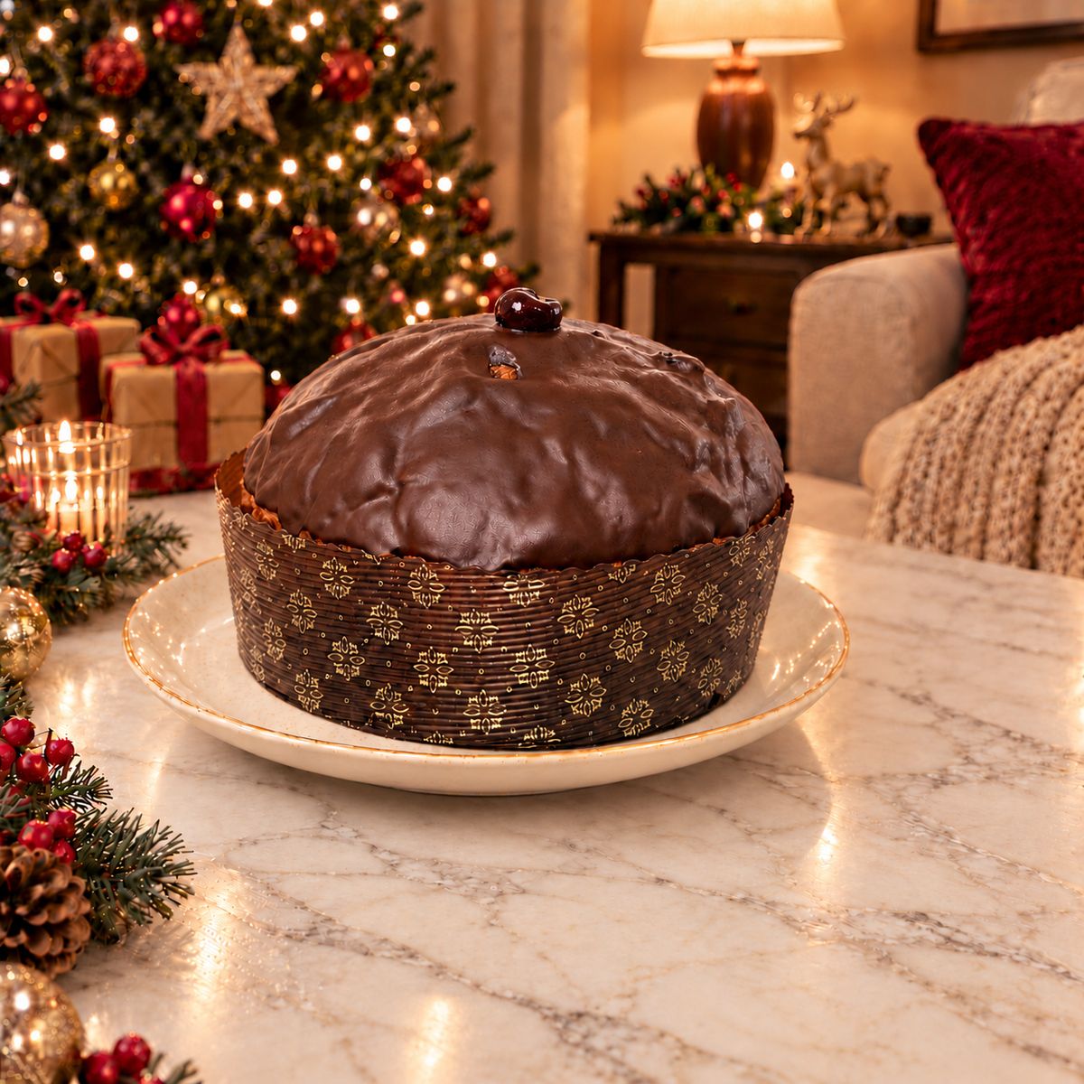 Panettone artigianale Amarene e Cioccolato Fondente