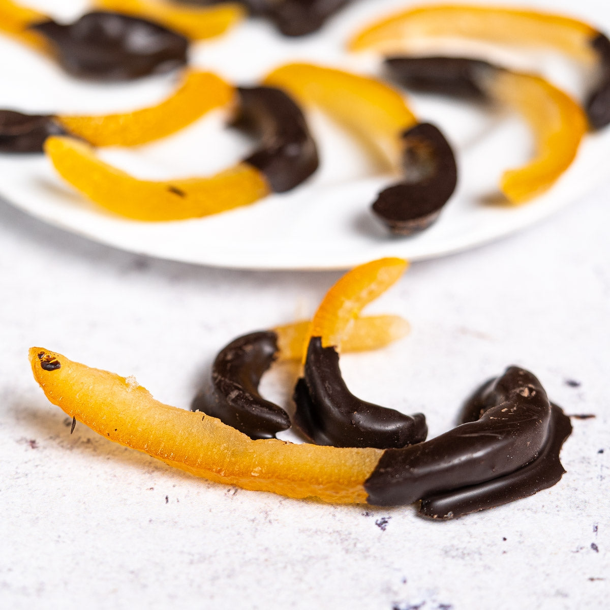 Scorzette d'arancia al cioccolato 80g