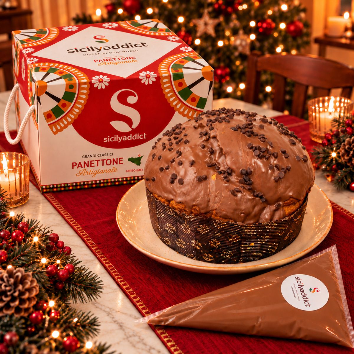 Panettone artigianale al Cioccolato · Confezione inclusa