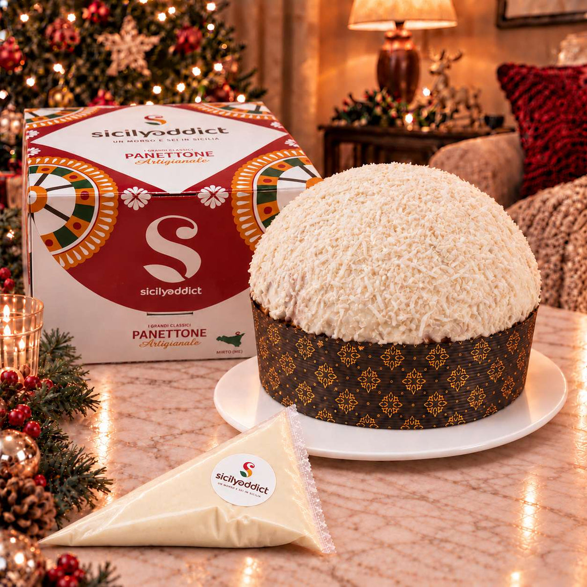 Panettone artigianale al cioccolato e Cocco Ciokococco · Confezione inclusa