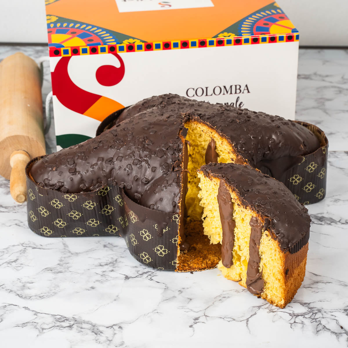 Colomba artigianale farcita al cioccolato fondente 1,1kg