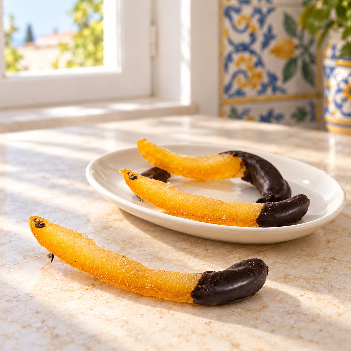 Scorzette d'arancia al cioccolato 80g