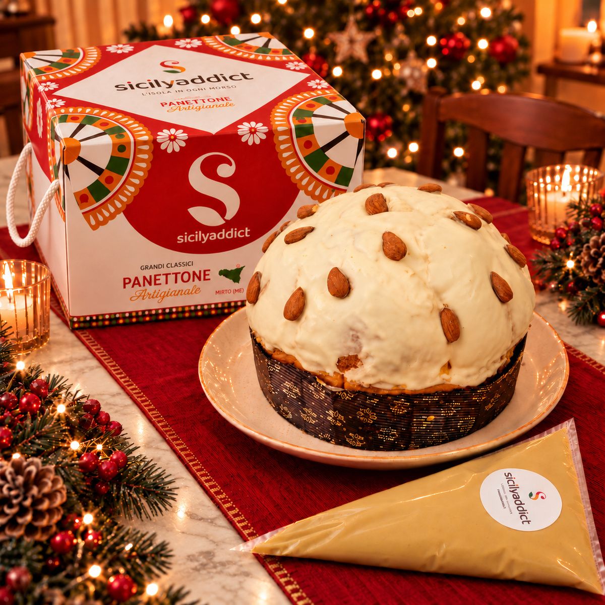 Panettone artigianale alla Mandorla · Confezione inclusa