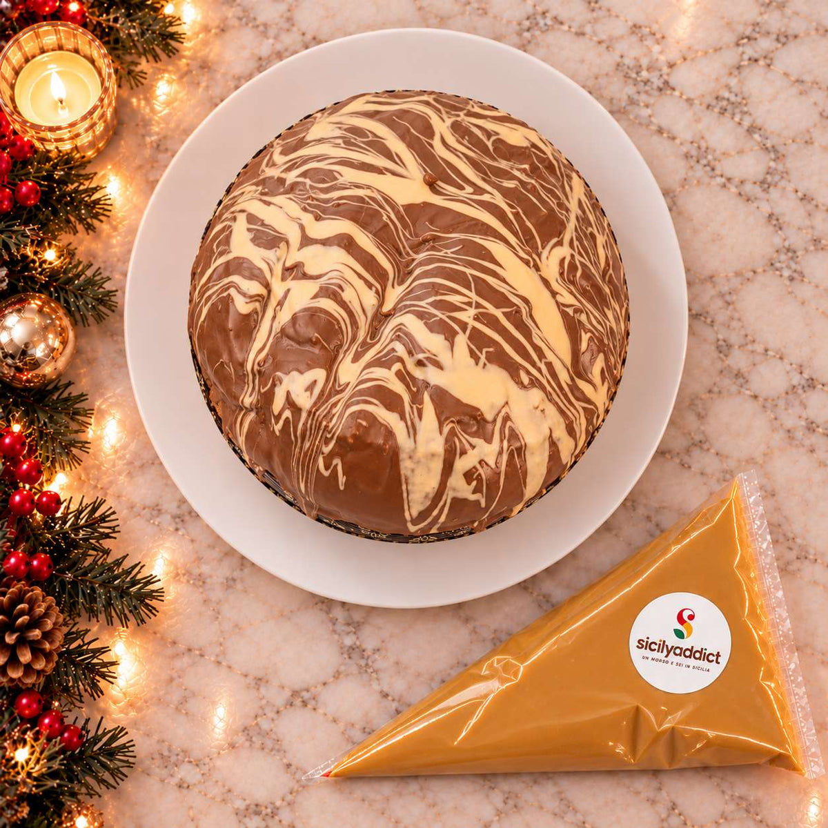 Panettone artigianale al cioccolato e caramello salato Ciokocaramel
