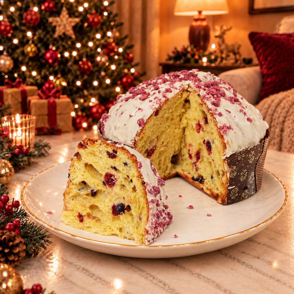 Panettone artigianale Frutti di Bosco e Cioccolato Bianco