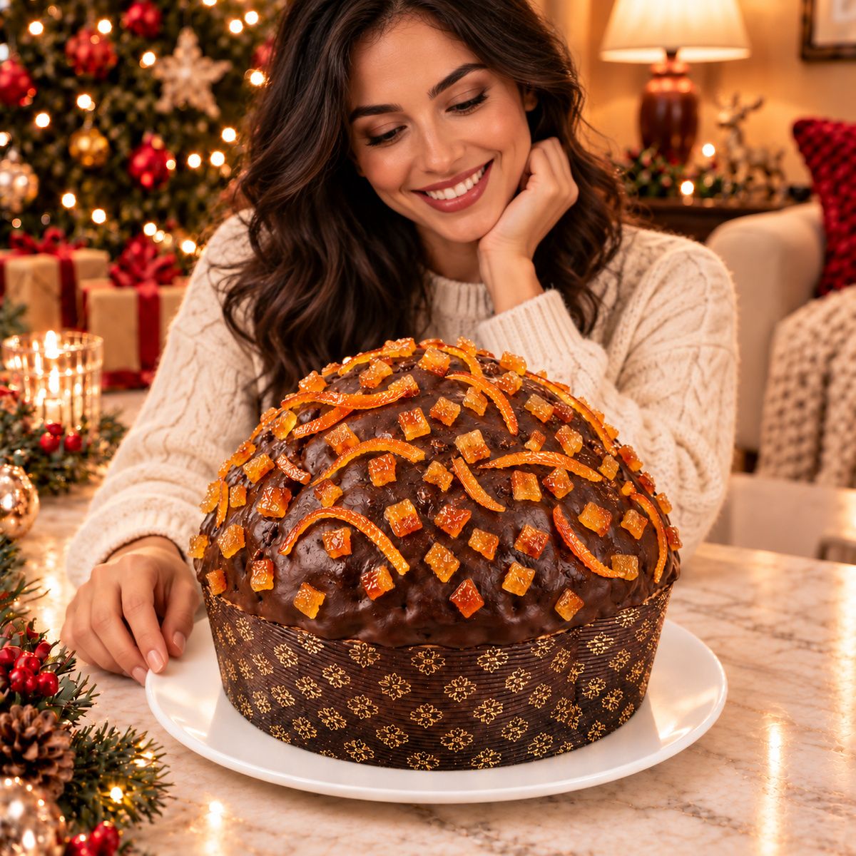 Panettone artigianale Arance Candite e Cioccolato Fondente