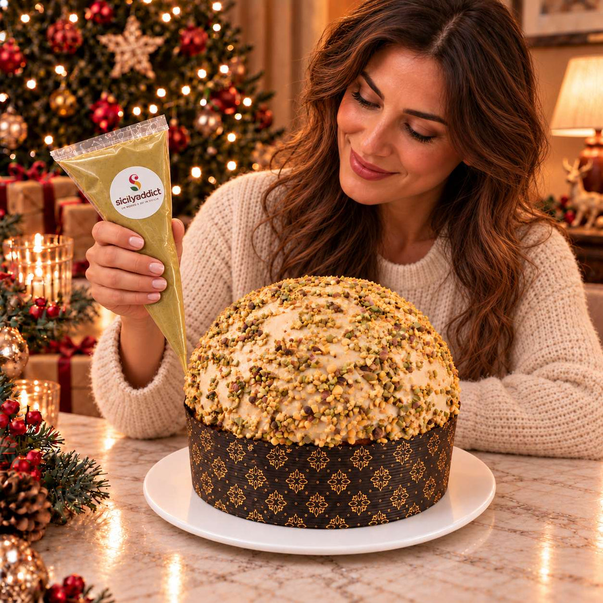 Panettone artigianale al cioccolato e pistacchio Ciokopistacchio