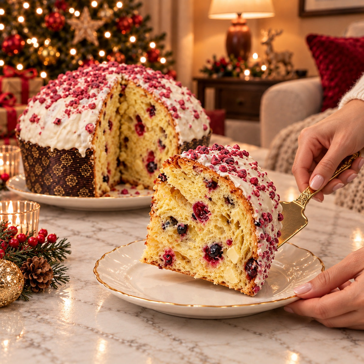 Panettone artigianale Frutti di Bosco e Cioccolato Bianco