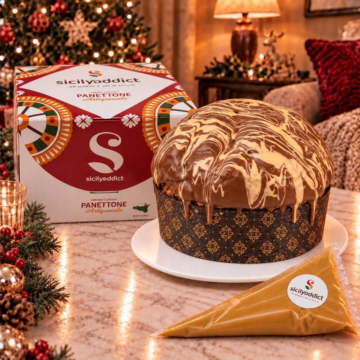 Panettone artigianale al cioccolato e caramello salato Ciokocaramel