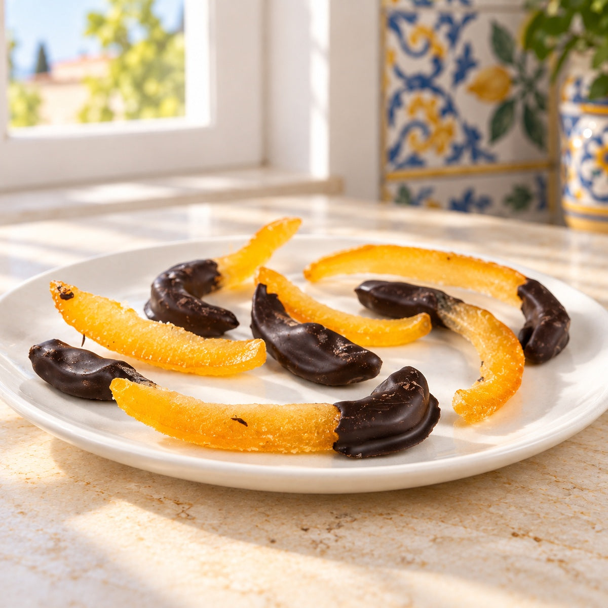 Scorzette d'arancia al cioccolato 80g