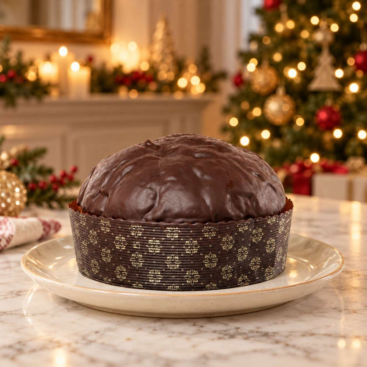 Panettone artigianale con gocce di cioccolato fondente