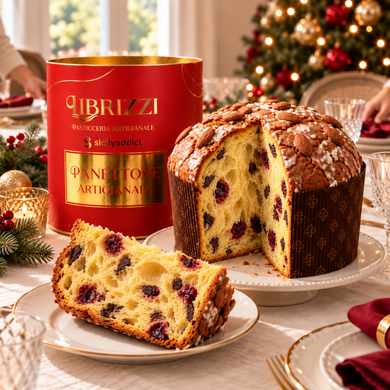 Panettone Amarene e Cioccolato Linea Librizzi Deluxe 1kg - SicilyAddict