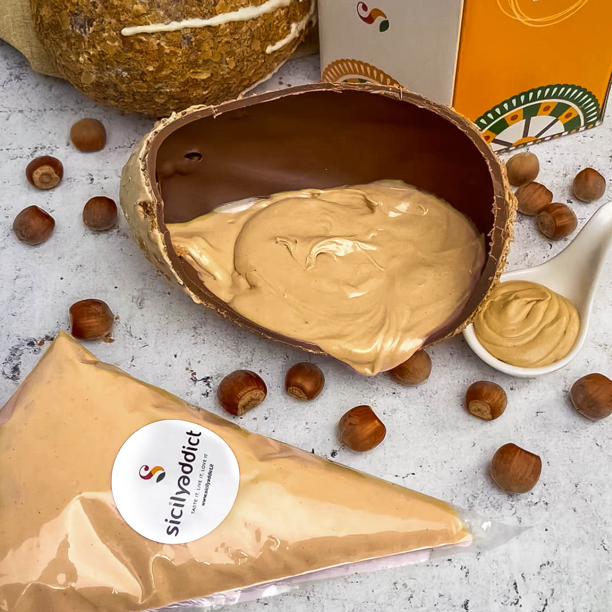 Uovo di Pasqua artigianale cioccolato e nocciole Ciokobueno 350g